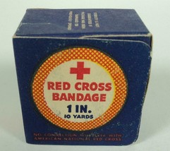 Vintage 40&#39;s WWII Era Red Cross Johnson &amp; Johnson 1 inch Bandages 10 Yds - New - £5.48 GBP