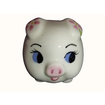 Souvenir Piggy Bank Cayucos California 2000 Hand Made Ceramic Pink Flowers Small - £12.61 GBP