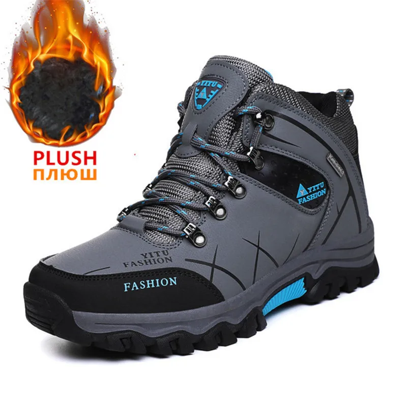 Brand Men Winter Snow Boots Waterproof Leather Sneakers Super Warm Men&#39;s Boots O - £58.61 GBP