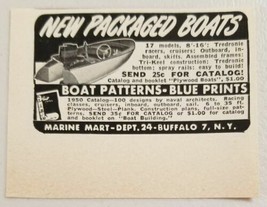 1950 Print Ad Marine Mart New Packaged Boat Kits Buffalo,NY - £6.26 GBP