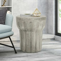 Carmello Indoor Contemporary Lightweight Concrete Accent Side Table - £113.14 GBP