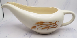 Vintage Homer Laughlin Golden Wheat Gold Trimmed Gravy Boat - £7.80 GBP