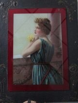 Compatible with Antique Reverse Painting Maiden Photograph from Old Studio Pick  - $123.47