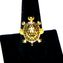 Vintage Brass Turtle Ring On Move Size 9 #278 - £15.58 GBP