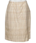 SALVATORE FERRAGAMO Skirt Knee Length Cream Iridescent Zipper Straight U... - £186.75 GBP