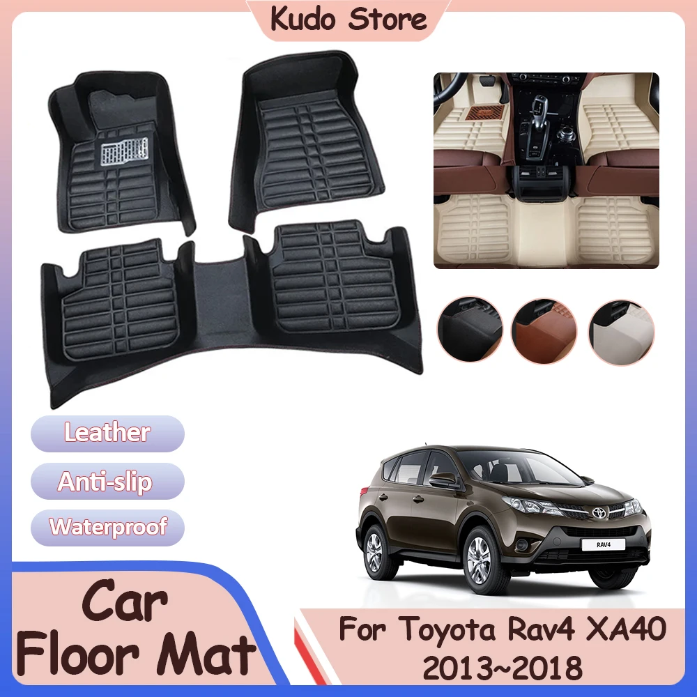 For Toyota Rav4 XA40 XLE AWD 2013~2018 Car Foot Parts Floor Mats Custom Leather - £56.40 GBP