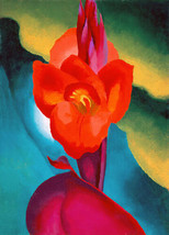 Framed canvas art print giclée red canna georgia okeeffe - £14.24 GBP+