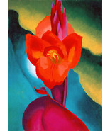 Framed canvas art print giclée red canna georgia okeeffe - $24.37 CAD+