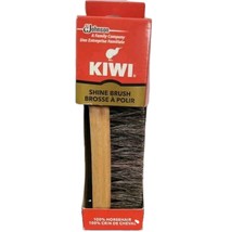 Kiwi Horsehair Shoeshine Brush 100% Natural Bristles Wooden Handle Leath... - $9.97