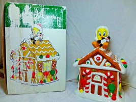 Hanna Barbara Tweety Bird Gingerbread House Cookie Jar Canister MIB 1997 WB - $69.99