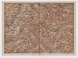 1910 Antique Map Of South Tyrol Alps Bozen Bolzano / Austria Italy - £22.33 GBP
