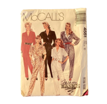 McCalls 4551 Misses Jumpsuits Pattern Size 10 Pockets Uncut Factory Folds - $147.62 MXN