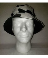 Bucket Hat Women (one Size Fits Most) Reversible Cow Print And Solid Black - £12.45 GBP