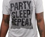 Bench Mens Party Sleep Repeat Light Gray Crewneck Graphic Cotton T-Shirt - £12.01 GBP