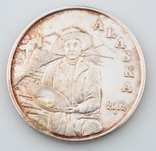 ALASKA MINT 2002 GOLD PANER MINER MEDALLION 1 OZ .999 SILVER ROUND - $92.45