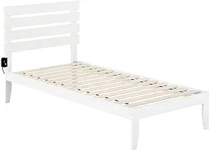 AFI, Oxford Platform Bed, Twin XL with Attachable USB Charger, White - £270.23 GBP