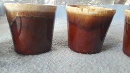 2-Vintage McCoy Pottery USA Brown Drip Stoneware Coffee Cups Mugs 3.5&quot;  - £12.46 GBP
