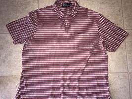 POLO RALPH LAUREN ~ Men&#39;s Blue Red Striped Custom Fit Polo Shirt Top ~ XL - £10.38 GBP