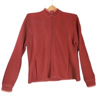 Cabelas Womens Large Wool Cotton Full Zip Cardigan Sweater Jacket Maroon - £18.87 GBP