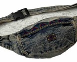 Vintage Rétro 80s Délavé Jeans Sac Ceinture Fermeture Éclair Pochette Su... - $24.15