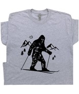 Bigfoot Skiing T Shirt Funny Skier T Shirt Cool Snow Skiing Tee Hilariou... - £14.93 GBP