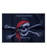 New 12X18 In Surrender The Booty Pirate Boat Decorative Flag - $73.87 MXN