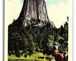 Devil&#39;s Tower Sundance Wyoming WY UNP Linen Postcard S6 - £3.91 GBP