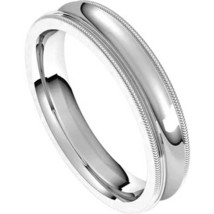 Authenticity Guarantee 
Concave Comfort Fit 4mm Wedding Band with Milgra... - £468.32 GBP+