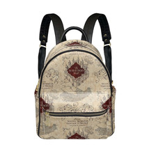 Harry Potter Marauder&#39;s Map PU Leather Leisure Backpack College School Daypack - £29.56 GBP