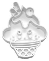 Ice Cream Cone Sundae Sweet Cute Face Summer Dessert Cookie Cutter USA PR2365 - £2.36 GBP