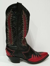 Tony Lama X68536 RED FLAME Black Boot Leather Cowboy Western Stitched 6.... - $224.00
