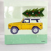 Sara Baker 10 x 10&quot; Art Picture Wood Ford Harvester Truck 4WD w 3D Felt Tree NEW - £16.60 GBP