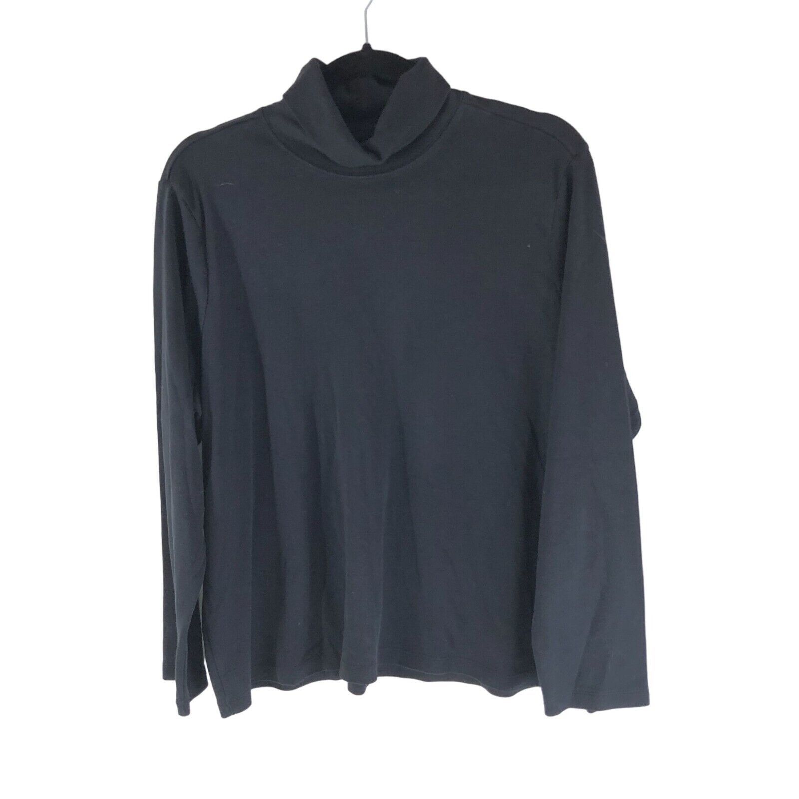 Primary image for LL Bean Womens Pima Cotton Turtleneck Top Long-Sleeve Black 1X