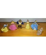 Disney Princess Cake Toppers Set Of 6 Belle Snow White Cinderella Aura Beast  - £10.38 GBP