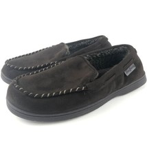 Dearfoams Slippers Men&#39;s Size 9-10 W Medium Wide Brown Memory Foam Moccasins EUC - £17.39 GBP