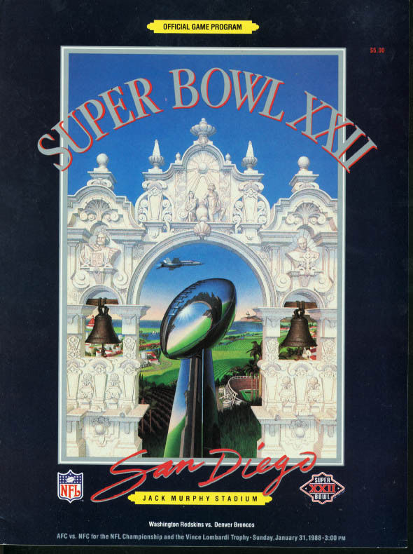 SUPERBOWL XXII PROGRAM-NFL-1988-DENVER/WASHINGTON-RARE VF - $86.91