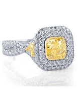 GIA Certified 1.95 CT Fancy Light Yellow Radiant Brilliant Diamond Ring ... - £3,077.49 GBP