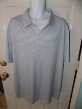 CHAMPION Golf Polo Shirt Duo Dry UV Protection Gray/White Striped Shirt Size 2XL - £11.67 GBP
