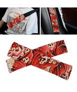 2Pcs SAKURA Red Wave Fabric Soft Cotton Seat Belt Cover Shoulder Pads - £9.37 GBP
