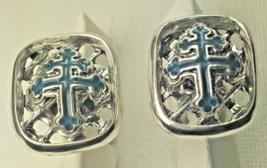 Special forces Cross of Loraine  enameled cufflinks  sterling silver - £58.74 GBP