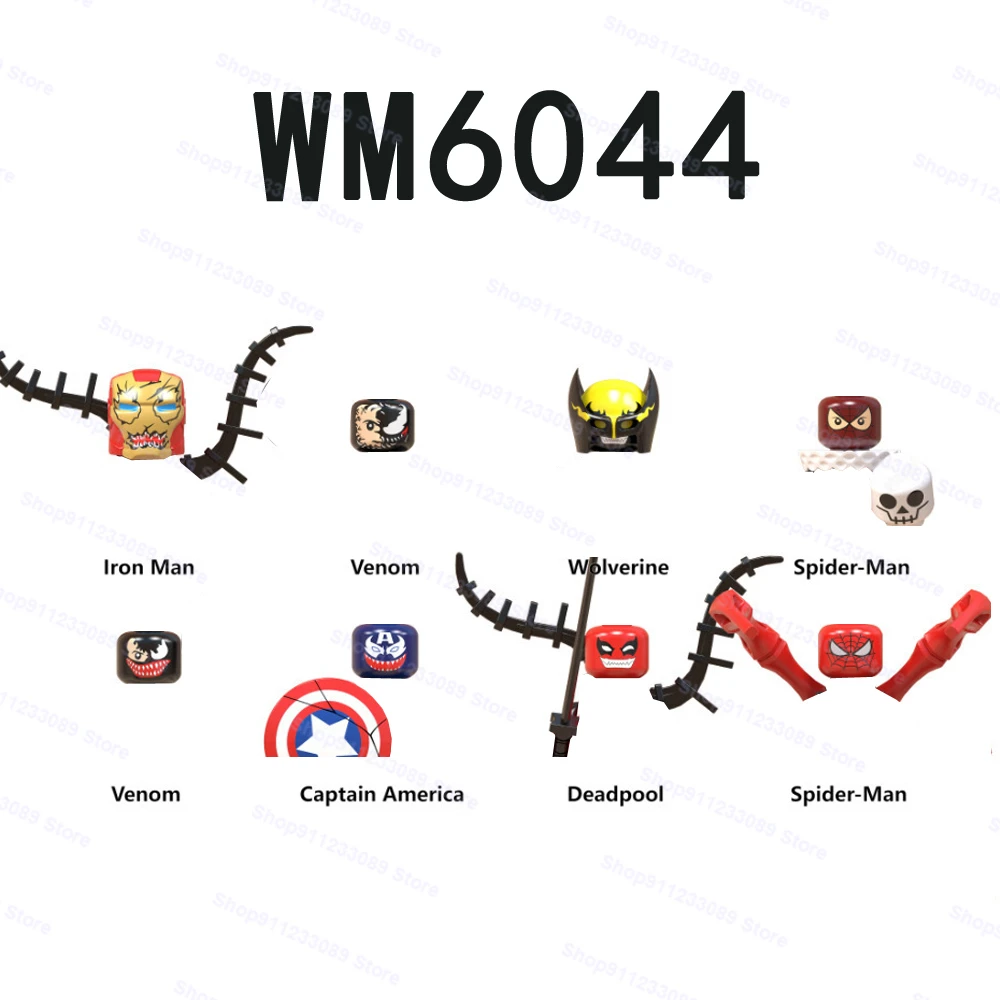 WM6044 8pcs/set Venom Wolverine Iron Man series Assemble Building Blocks... - $26.70