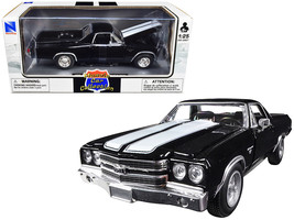 1970 Chevrolet El Camino SS Black w White Stripes Muscle Car Collection 1/25 Die - £29.54 GBP