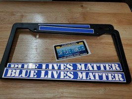 Lot Of 2 Reflective Blue Lives Matter Police Sherrif License Plate Frames - £15.77 GBP