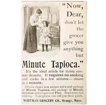 Whitman Minute Tapioca Gelatine 1897 Advertisement Victorian Desserts AD... - $380.59 MXN