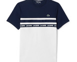 Lacoste Lettering T-Shirts Men&#39;s Tennis Tee Sports Casual Navy NWT TH751... - £72.67 GBP