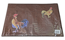 Rooster Placemat Set (4) 14&quot; x 20&quot; French Country Brown 100% Cotton Harv... - $22.71