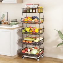Fruit And Vegetable Storage Cart, Bins For Onions And Potatoes, Wire Sto... - $51.96