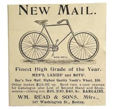 New Mail Bicycle 1894 Advertisement Victorian Bike W.M. Read And Sons AD... - $9.99