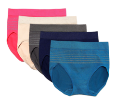 Breezies Seamless Comfort Holiday Panty Pack Set of 5- DEEP OCEAN, SMALL - £21.37 GBP