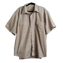 VTG Cowboy Legend Short Sleeve Brown &amp; White Plaid Shirt Pearl Snap Size 3XL - £12.21 GBP